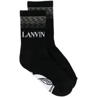 lanvin chaussettes à logo intarsia - noir