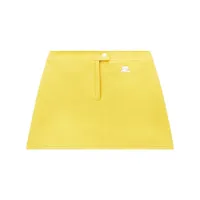 courrèges minijupe re-edition à patch logo - jaune