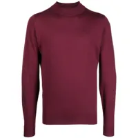 john smedley pull harcourt à col montant - rouge