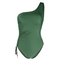 faithfull the brand maillot de bain drapé à une épaule - vert