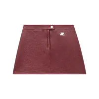 courrèges minijupe en vinyle à coupe évasée - rouge