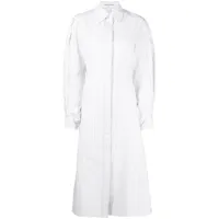 victoria beckham robe-chemise à rayures verticales - blanc