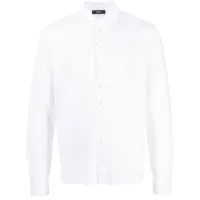 herno chemise en coton à col italien - blanc