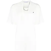 pushbutton t-shirt oversize à imprimé collier - blanc