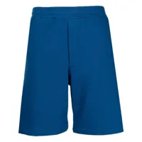 alexander mcqueen short de sport en coton à bande logo - bleu