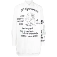 yohji yamamoto chemise à imprimé graphique - blanc