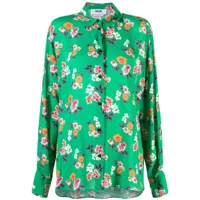 msgm chemise à fleurs - vert