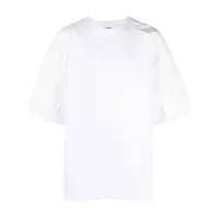 juun.j t-shirt à logo brodé - blanc