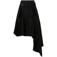 monse jupe asymétrique à détail de laçage - noir