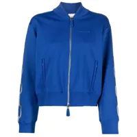 burberry veste zippée à imprimé chaîne - bleu