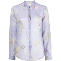 forte forte chemise en soie mélangée à fleurs - violet