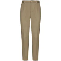 dolce & gabbana pantalon de costume à plis marqués - marron