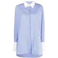 loewe chemise oversize à poignets contrastants - bleu
