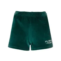 sporty & rich short en velours à logo brodé - vert