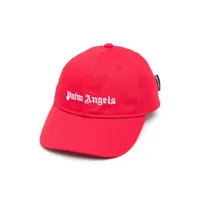palm angels kids casquette à logo brodé - rouge
