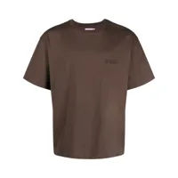 charles jeffrey loverboy t-shirt en coton biologique à logo brodé - marron