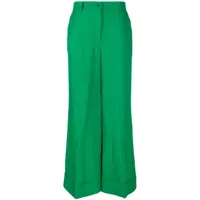 p.a.r.o.s.h. pantalon droit à plis marqués - vert