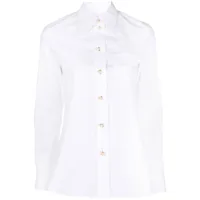 lanvin chemise en coton à col pointu - blanc