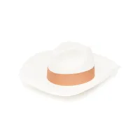 borsalino chapeau sophie à détail de ruban - blanc
