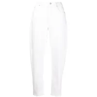 polo ralph lauren jean en coton à taille haute - blanc
