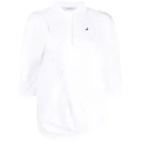 pushbutton chemise à design superposé - blanc