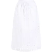 see by chloé jupe trapèze en broderie anglaise - blanc