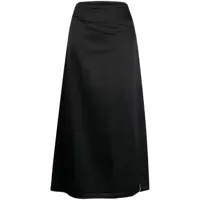 rokh jupe mi-longue à taille haute - noir