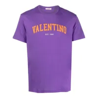 valentino garavani t-shirt en coton à logo imprimé - violet