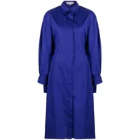 victoria beckham robe-chemise à col pointu - violet