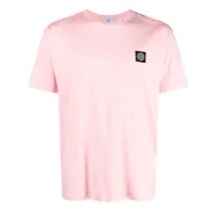 stone island t-shirt à patch logo - rose