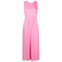 prada robe longue à plaque logo - rose