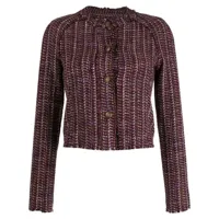 rag & bone veste cintrée en tweed à col rond - violet