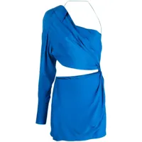 gauge81 robe-chemise asymétrique à une épaule - bleu