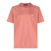 zegna t-shirt à logo brodé - rouge