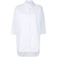 peserico chemise oversize en coton à rayures - blanc