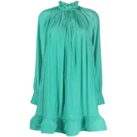 lanvin robe courte plissée à volants - vert