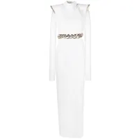 jean-louis sabaji robe longue à détail de chaîne - blanc