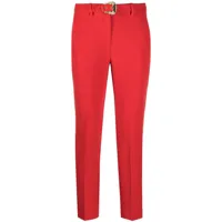 versace jeans couture pantalon court à taille ceinturée - rouge