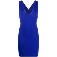 p.a.r.o.s.h. robe courte moulante à col v - bleu