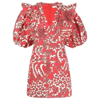 rhode robe imprimée millie à couope courte - rouge
