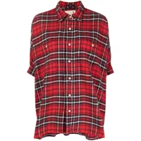 r13 chemise oversize à carreaux - rouge