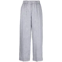 peserico pantalon en lin à coupe ample - gris