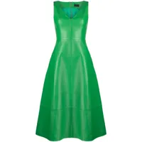 leo lin robe mi-longue monica à col v - vert