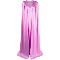 alex perry robe longue à col v - violet