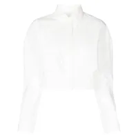 jnby chemise en coton à coupe crop - blanc
