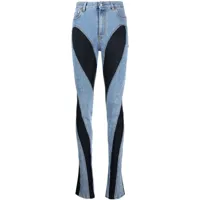 mugler jean skinny à design bicolore - bleu