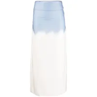 rokh jupe mi-double à design bicolore - blanc