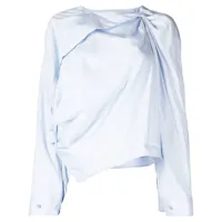jnby chemise drapée à design asymétrique - bleu
