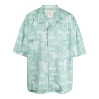 maison mihara yasuhiro chemise à imprimé graphique - vert