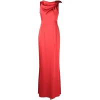 paule ka robe longue asymétrique à design drapé - rouge